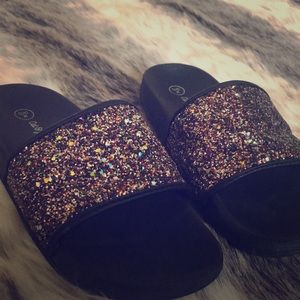 Sparkly slip on shoes